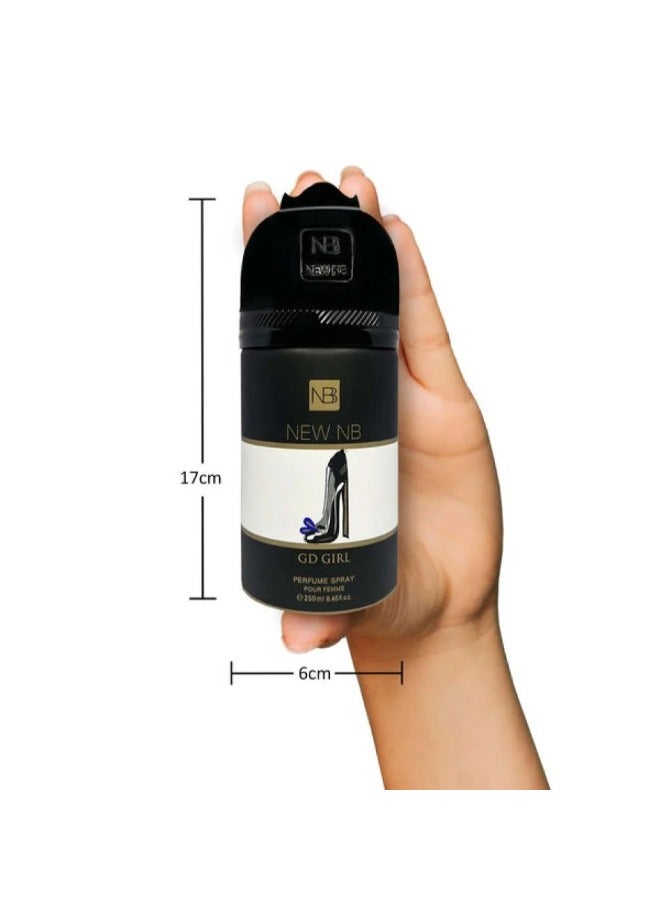 NEW NB GD Girl Deodorant Spray for Women – 250ml – Long-Lasting Freshness - Image 3