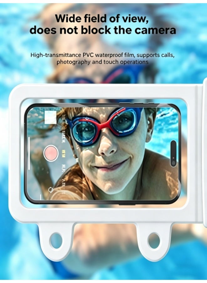 Arrangeli Waterproof Phone Case with Suction Cup, 2-Pack IPX8 Waterproof Phone Pouch with Lanyard, Wall-Mounted Dry Bag for Bath Cooking Beach, Compatible with All Smartphones (YS22-WH) - Image 5