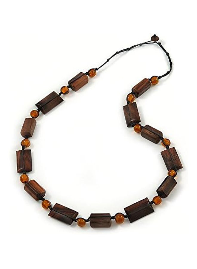 Long Brown Wood Beads - Image 2