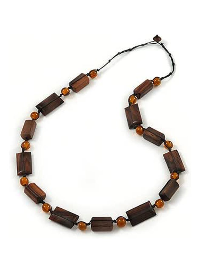 Long Brown Wood Beads - Image 1