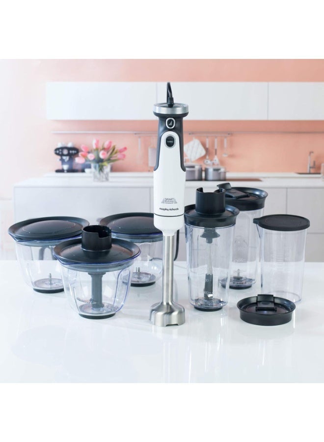 morphy richards Total Control Hand Blender Prep Set – 650 W, 8‑Speed + Turbo, Blending Leg, 3× Chopping Bowls, 2× Smoothie Bottles + Lids, 750 ml Beaker - Image 1