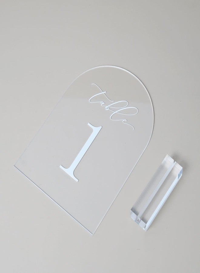 JINMURY Clear Arch Table Numbers for Wedding, 5x7 Inch Arched Acrylic Table Numbers 1-10 with Stands, Clear Acrylic Arch Sign with Holder for Centerpiece, Reception, Wedding, Party, Event - Image 4