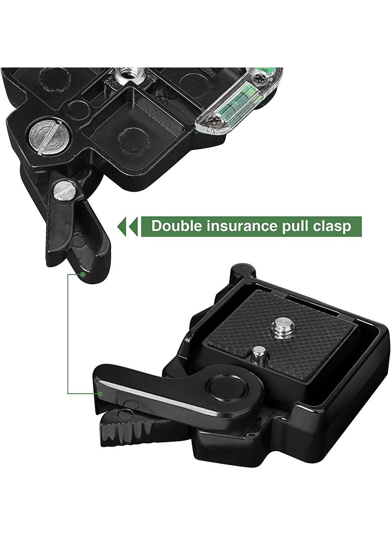 Konsait Konsait Camera Camcorder Tripod Monopod Ball Head QR40 Quick Release Plate Clamp Adapter with Plate Double Insurance Button for DSLR Camera Tripod Ball Head  - Image 4