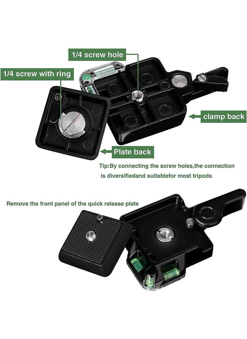Konsait Konsait Camera Camcorder Tripod Monopod Ball Head QR40 Quick Release Plate Clamp Adapter with Plate Double Insurance Button for DSLR Camera Tripod Ball Head  - Image 5