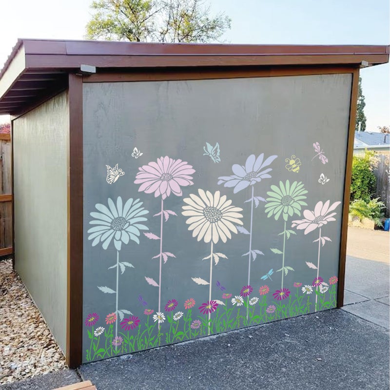 MYJMN Large Flower Stencils for Painting on Walls â€“ 12x14 Inch Jumbo Reusable Blooming Wildflower DIY Art Stencils for Fence, Wood, Fabric, Garden, Walls, Furniture, Crafts, Canvas(daisy6) - Image 4