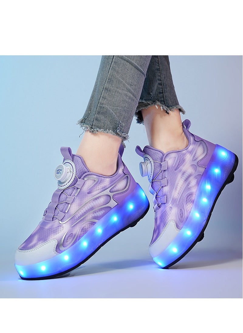 Joshberg - LED Flash Light Sneaker Skate Shoes with Wheels USB Charging Roller Skates Shoes - Image 1