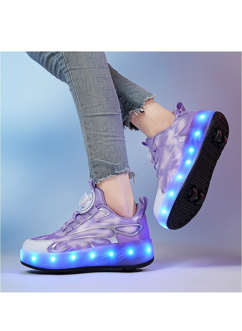 Joshberg - LED Flash Light Sneaker Skate Shoes with Wheels USB Charging Roller Skates Shoes - Image 1