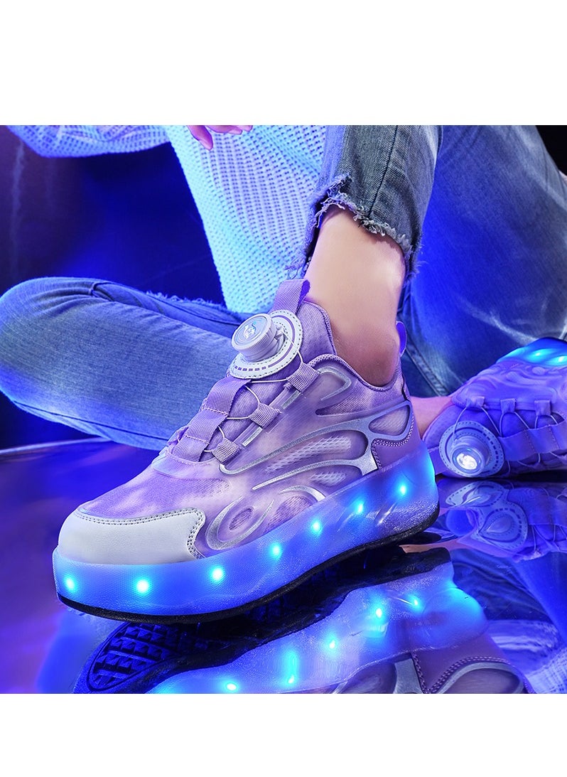 Joshberg - LED Flash Light Sneaker Skate Shoes with Wheels USB Charging Roller Skates Shoes - Image 1