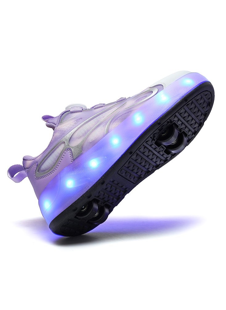 Joshberg - LED Flash Light Sneaker Skate Shoes with Wheels USB Charging Roller Skates Shoes - Image 1