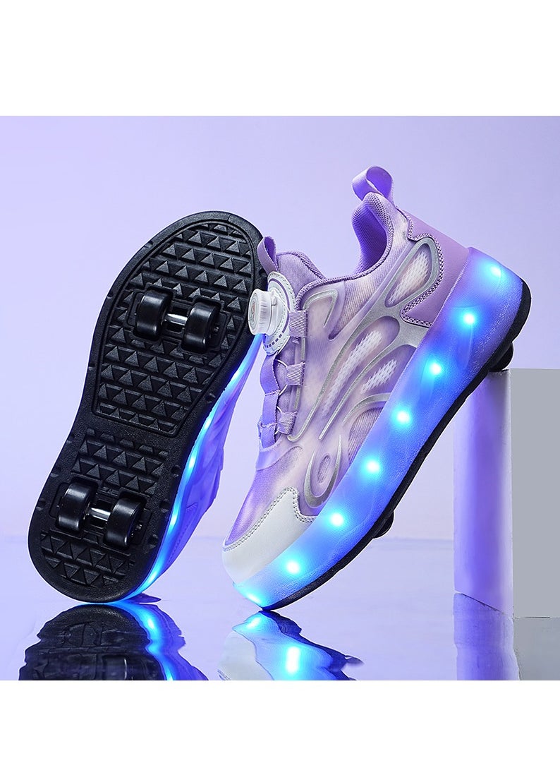 Joshberg - LED Flash Light Sneaker Skate Shoes with Wheels USB Charging Roller Skates Shoes - Image 1