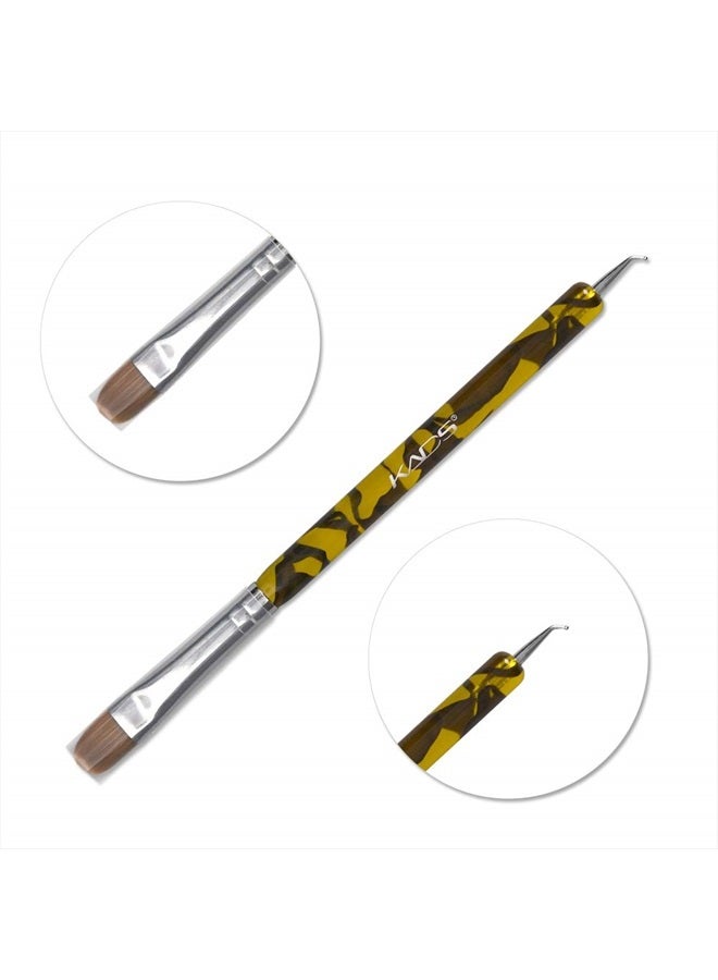 Rolabling 2-Way Professional French Nail Art Brush Dotting Pen 100% Kolinsky Sable Brush for Acrylic UV Gel Nail Art Design Dotting Brush Tool - Image 2