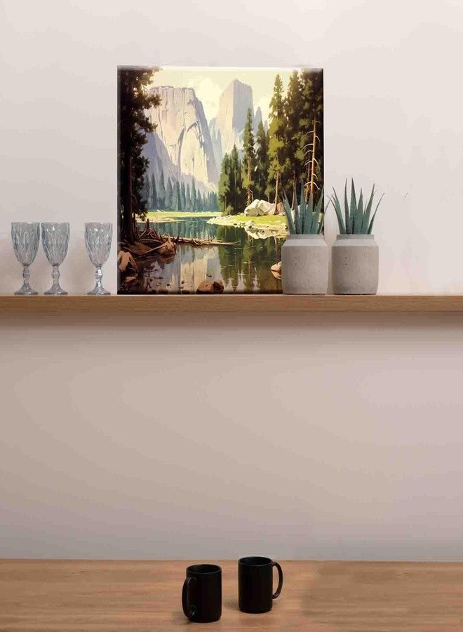 Aihonmin Natural Landscape DIY Paint by Numbers for Adults Forest Paint by Number Yosemite Oil Painting Paint by Number Kit for Kids Paint by Numbers for Adults Beginner 16X20 Inch Flameless - Image 4