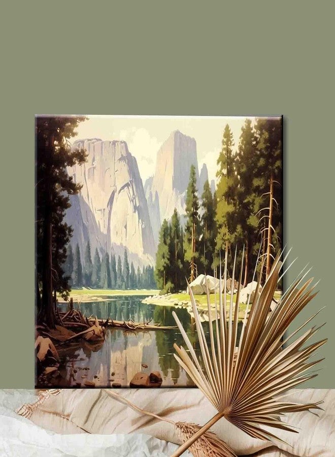 Aihonmin Natural Landscape DIY Paint by Numbers for Adults Forest Paint by Number Yosemite Oil Painting Paint by Number Kit for Kids Paint by Numbers for Adults Beginner 16X20 Inch Flameless - Image 2