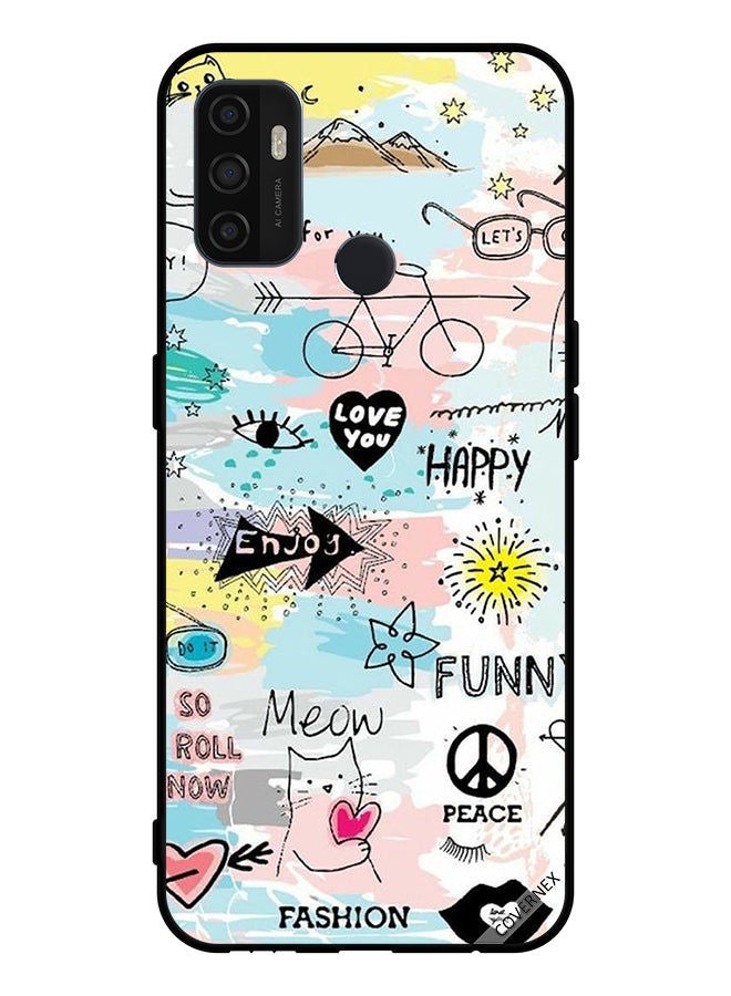 Covernex Protective Case Cover For Oppo A11s Doodle Meow Enjoy - Image 1