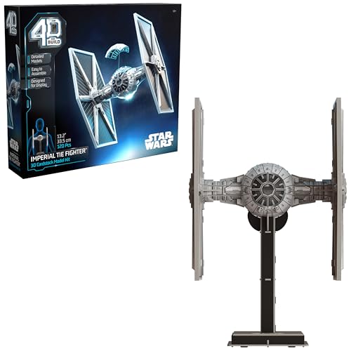 4D Build Star Wars Imperial Tie Fighter 3D Model Kit Star Wars Collectibles  Desk Decor Adult Puzzle Building Toys 120 Pieces 3D Puzzles Gift Ideas for Ages 12  Up - Image 1
