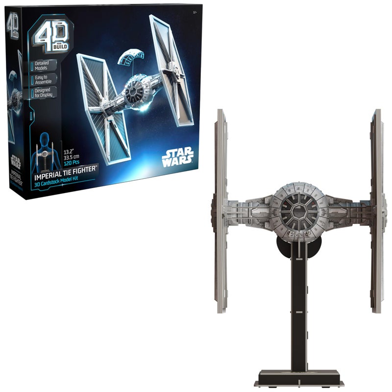 4D Build Star Wars Imperial Tie Fighter 3D Model Kit Star Wars Collectibles  Desk Decor Adult Puzzle Building Toys 120 Pieces 3D Puzzles Gift Ideas for Ages 12  Up - Image 3