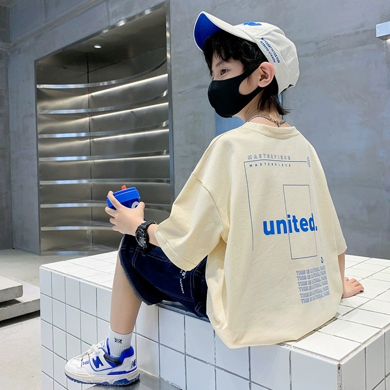 Boys Short-Sleeved T-Shirt Children'S Summer Fashion 2025 Arrival Boys Pure Cotton Fashionable Half-Sleeved Mid-Big Kids Trendy T-Shirt - Image 4