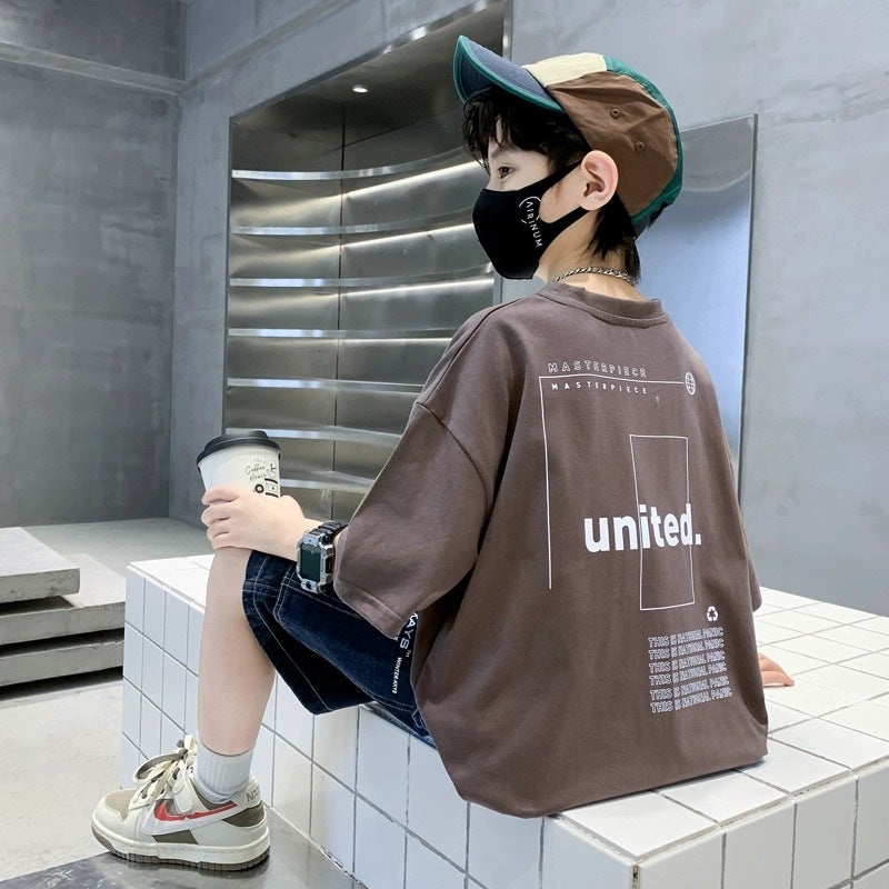 Boys Short-Sleeved T-Shirt Children'S Summer Fashion 2025 Arrival Boys Pure Cotton Fashionable Half-Sleeved Mid-Big Kids Trendy T-Shirt - Image 5