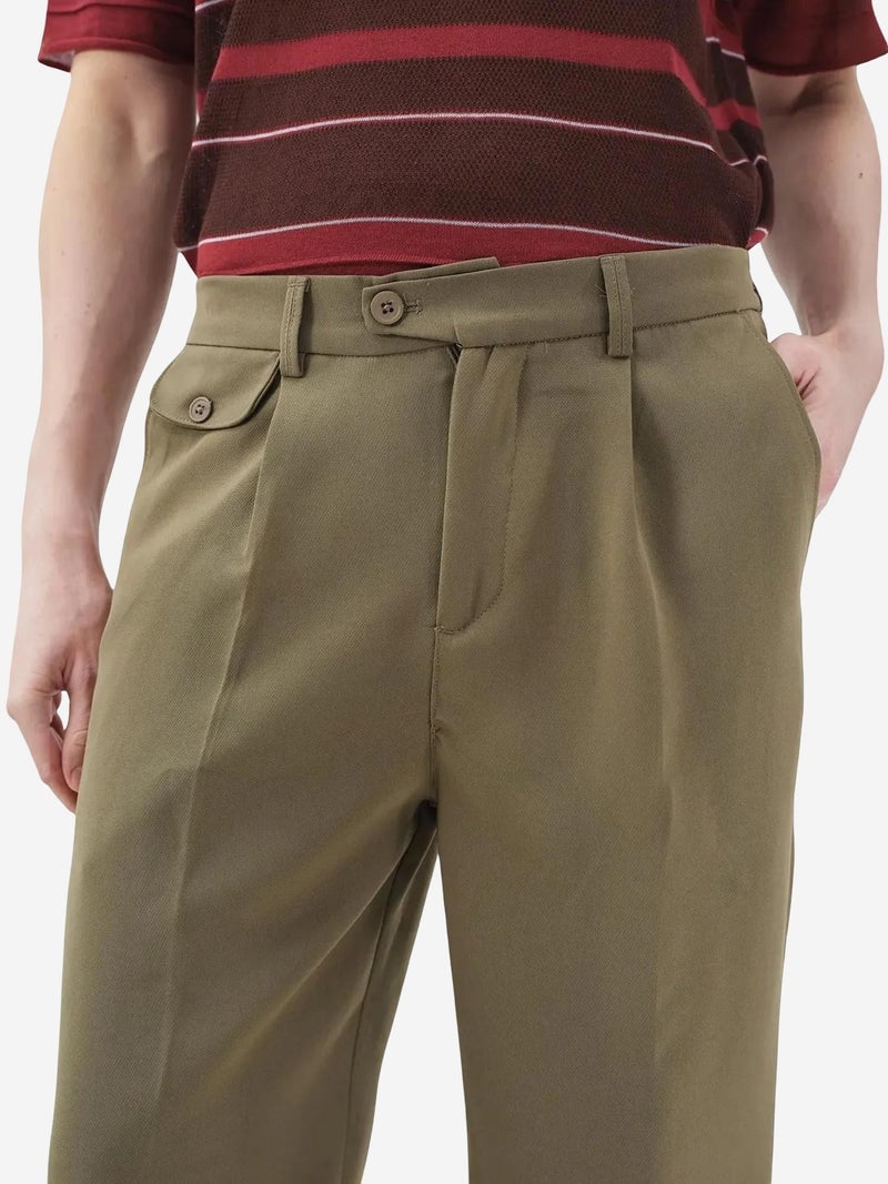 GIESTO High Waist Pleated Straight Leg Trousers - Image 2