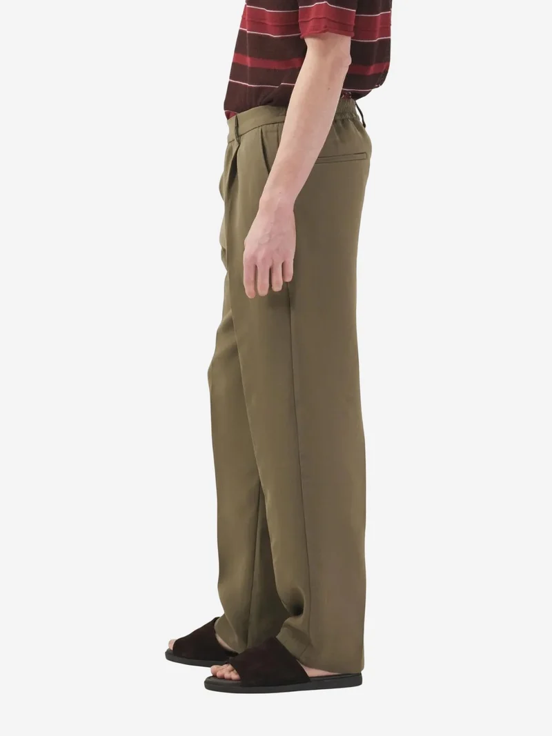 GIESTO High Waist Pleated Straight Leg Trousers