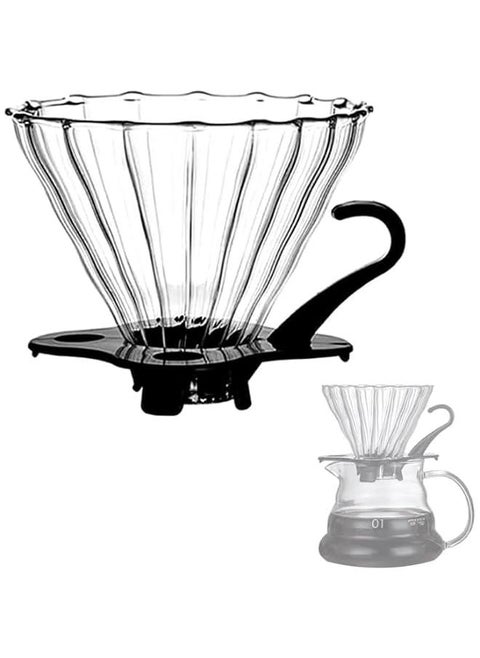 Pour Over Coffee Maker V60 Size 02，1-4 Cups，Reusable Cone Glass Coffee Dripper With Handle, Slow Brewing Coffee Pour Over for Cafe, Travel, Home&Offices