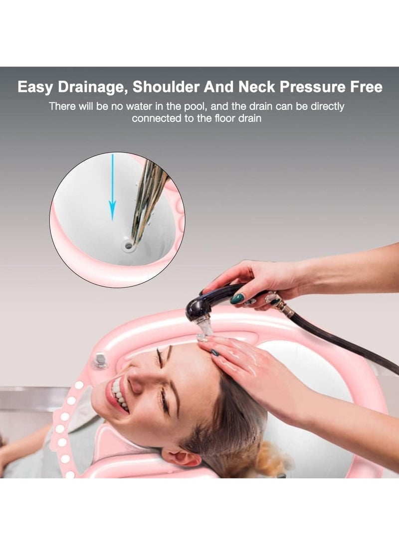 general Inflatable Hair Washbasin Mobile Shampoo Sink Portable Hair Washing Basin Sink with Air Pump and Drainage for Disabled Elderly Pregnant Women - Image 5
