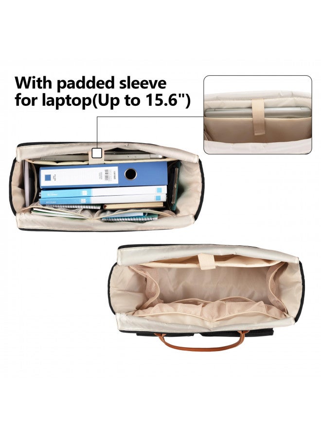 CURMIO Teacher Tote Bag for Women, Large Work Bag for Teachers, Laptop Messenger Bag for School, Black (Bag Only) - Image 1