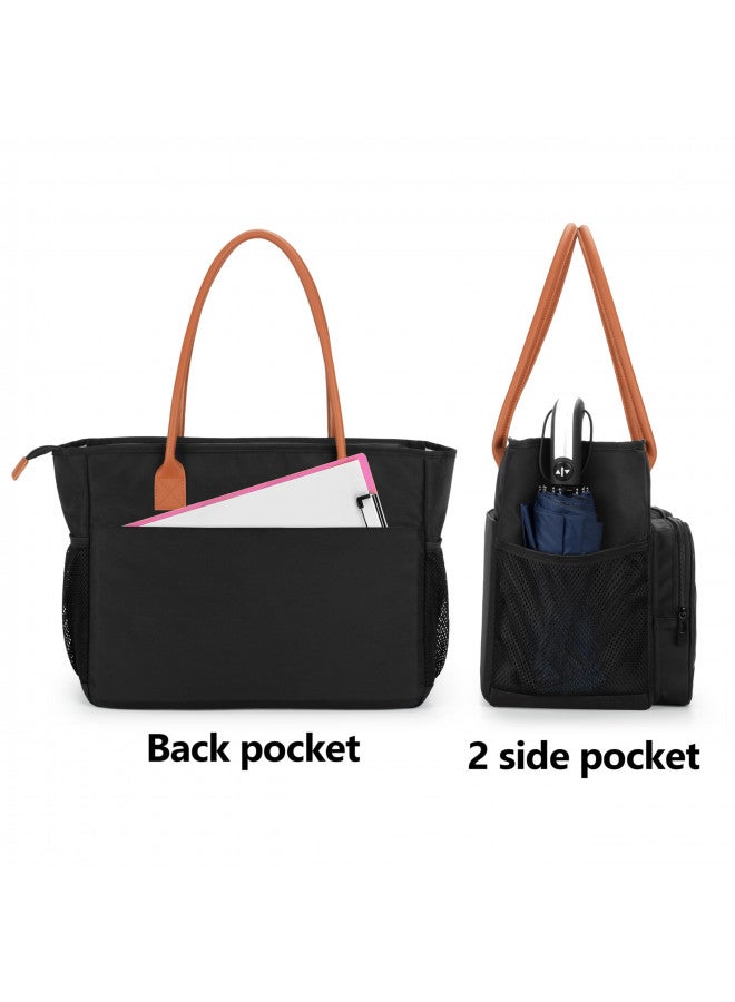 CURMIO Teacher Tote Bag for Women, Large Work Bag for Teachers, Laptop Messenger Bag for School, Black (Bag Only) - Image 3