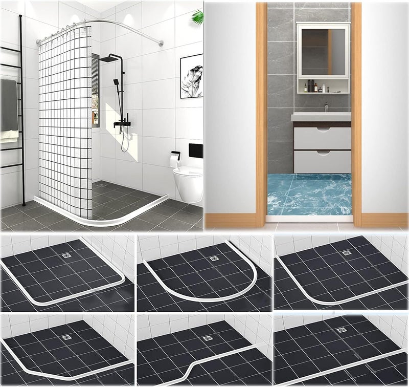 Ynotus 3.5" High Collapsible Shower Threshold Water Dam 59"Shower Water Splash Guard Shower Threshold Barrier Water Stopper To Keep Water In Shower Dry And Wet Bathroom - Image 4