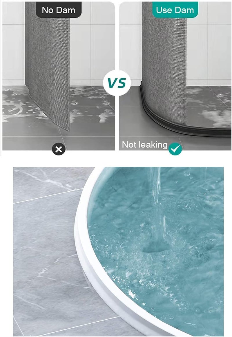 Ynotus 3.5" High Collapsible Shower Threshold Water Dam 59"Shower Water Splash Guard Shower Threshold Barrier Water Stopper To Keep Water In Shower Dry And Wet Bathroom - Image 3