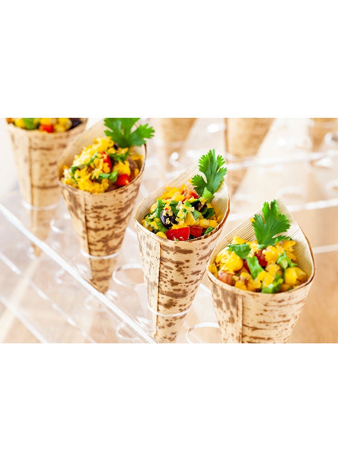 Restaurantware Bamboo Cone, Wooden Food Cone, Bamboo Food Cone - Perfect For Catering, Restaurants & Food Trucks - Medium 2" x 5" - 2.5 oz - 200ct Box - Image 5
