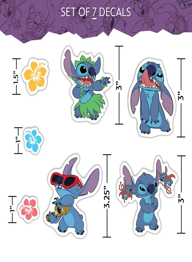 WALL PALZ Disney Lilo and Stitch Decals - Set of 7 Lilo and Stitch Stickers for Kids and Adults - Vinyl Decals for Laptop, Tumbler, Water Bottle, Vehicles - Licensed Disney Stickers - Image 3