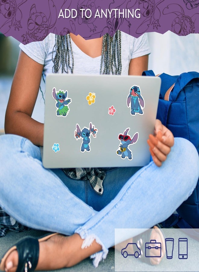 WALL PALZ Disney Lilo and Stitch Decals - Set of 7 Lilo and Stitch Stickers for Kids and Adults - Vinyl Decals for Laptop, Tumbler, Water Bottle, Vehicles - Licensed Disney Stickers - Image 5