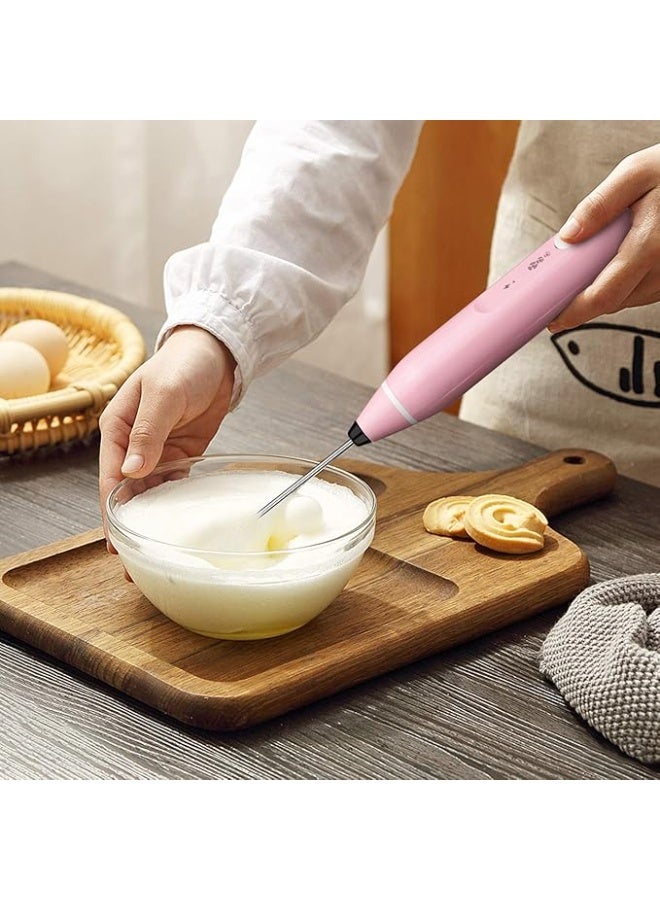 Rechargeable Handheld Milk Frother with 3 Adjustable Speeds for Latte & Cappuccino with Extra Egg Mixer - Image 3