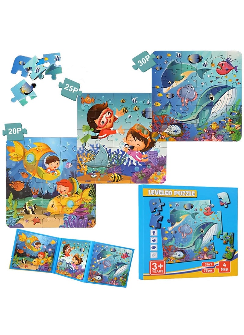 Ocean Puzzles Toys for 3 4 5 6 Year Old Boys and Girls, Magnetic Puzzle for Kids, Educational Games and Preschool Toys for Toddler, Magnet Puzzles for Kids Ages 3-5 - Image 1