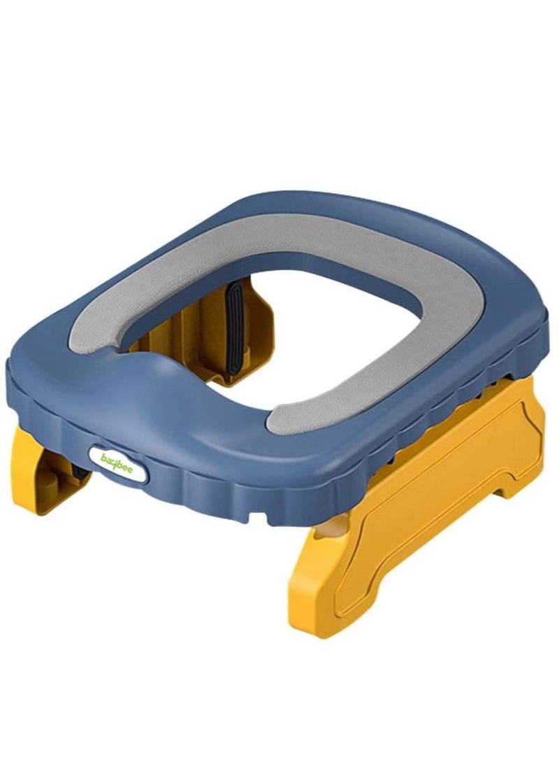 BAYBEE - Portable Kids Toilet Seat Baby Potty Seat For Western Toilets Baby Potty Training Seat Chair With Lock Seat Foldable Base Kids Potty Seat For Toddlers Kids 1 To 5 Years Boys Girls Blue - Image 1