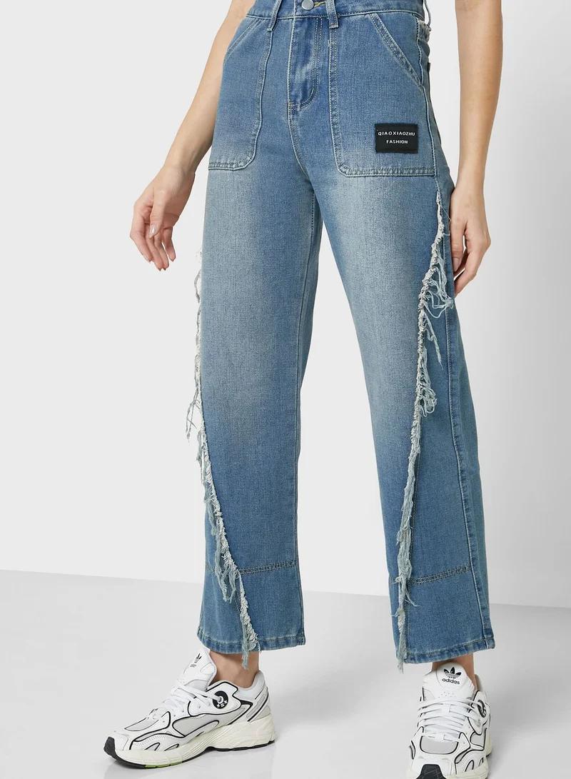 Ginger Ripped Seam Pocket Detail Jeans
