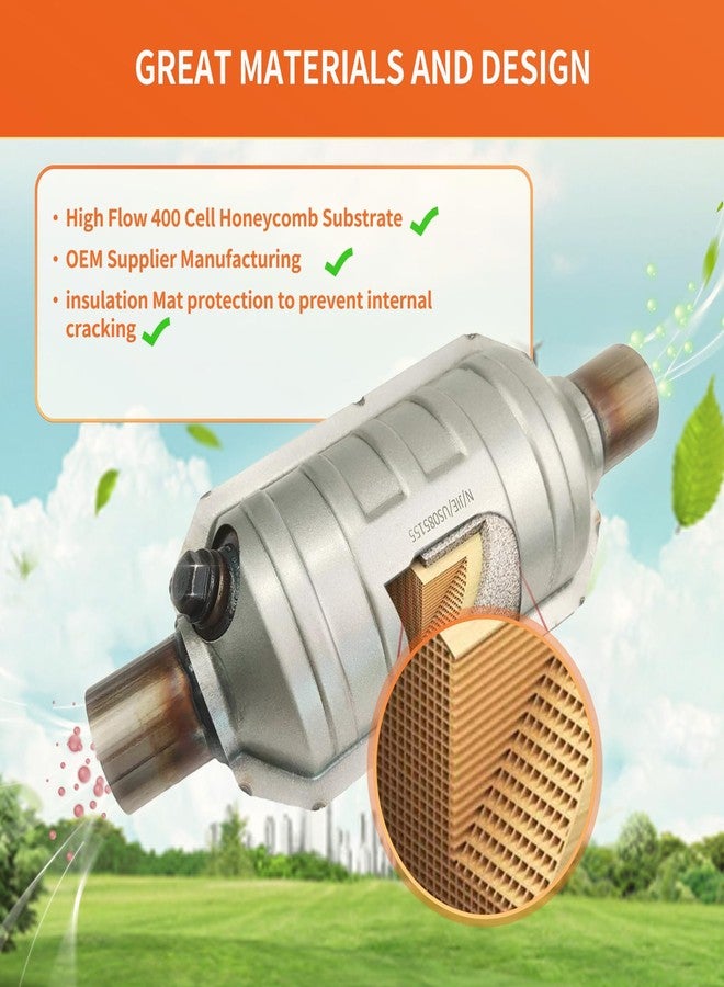 SAROTIN Rear Catalytic Converter Compatible with Kia Optima 2.4L 2009-2015, Hyundai Sonata 2.4L 2009-2015 - Image 5