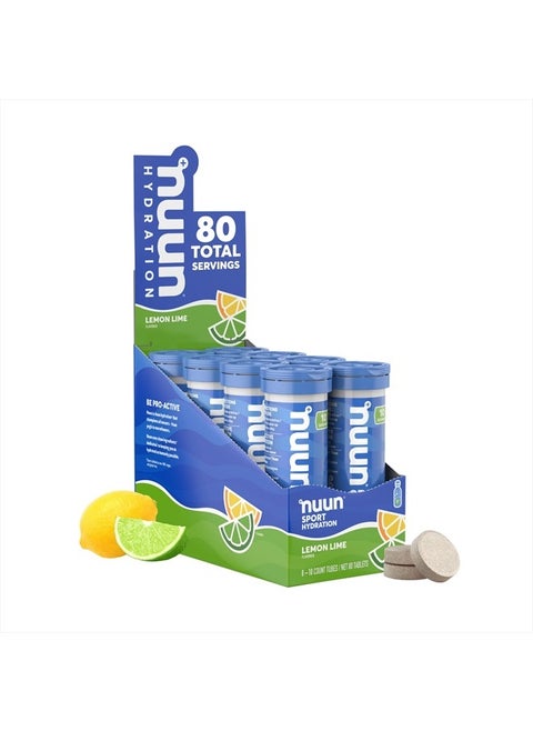 Sport Electrolyte Tablets for Proactive Hydration, Lemon Lime,10 Servings,(Pack of 8)