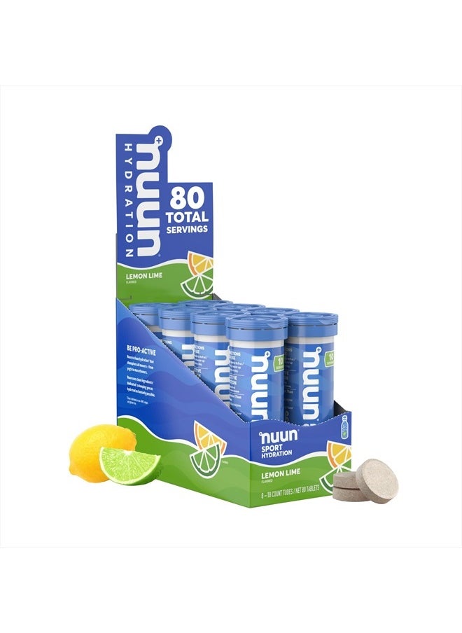 Sport Electrolyte Tablets for Proactive Hydration, Lemon Lime,10 Servings,(Pack of 8)