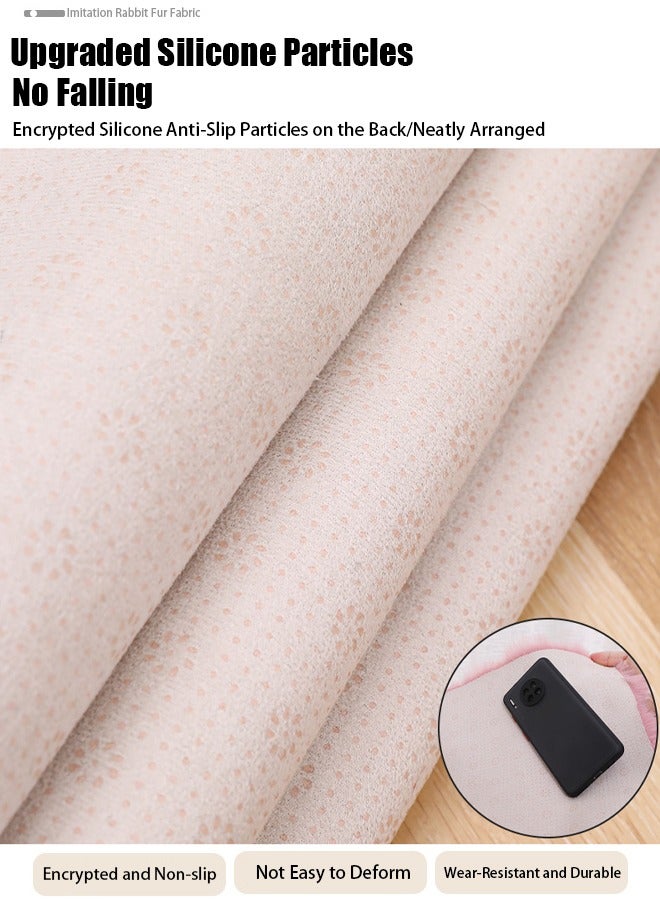 VUCATIN سجادة ناعمة، قابلة للغسل في الغسالة من فرو الأرانب الصناعي، سجادة بيضاء ناعمة غير قابلة للانزلاق للسرير، بجانب سرير النوم، سجادة مستطيلة كثيفة وناعمة لغرفة الأطفال (بيج) - Image 4