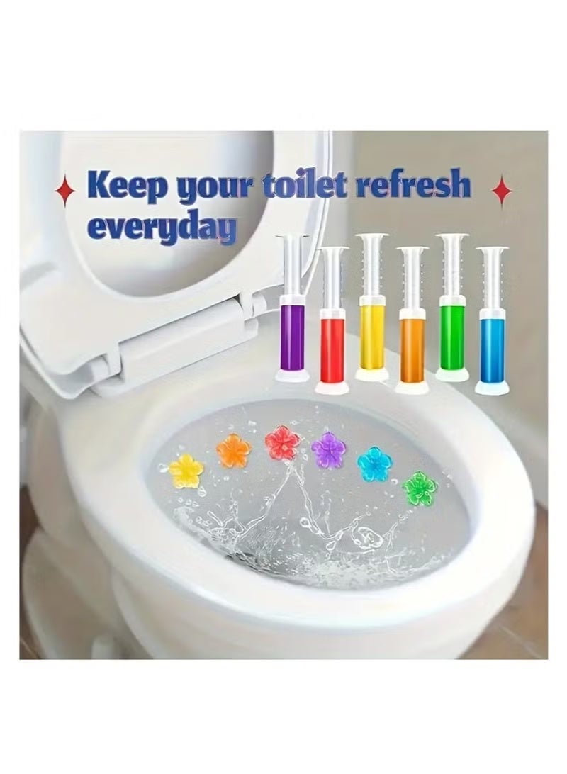 Floral Scent Toilet Gel Stamp -1pc, Long Lasting Bath Deodorizer&Freshener, No Battery Needed, Ideal For Home, Hotel, Commercial Use Toilet Brush And Holder Set Toilet Brush And Holder 65ML - Orange - Image 3