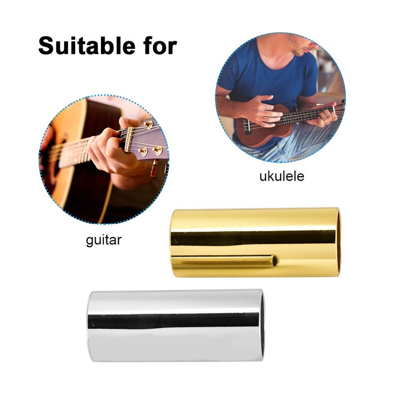 VGEBY 2Pcs Guitar Slide, Guitar Slides for Electric Brass Slide and Stainless Steel Slides for Guitar, Bass, Medium Performance Accessories Lap Steel Guitar Slide Lap Steel Guitar Slide - Image 5