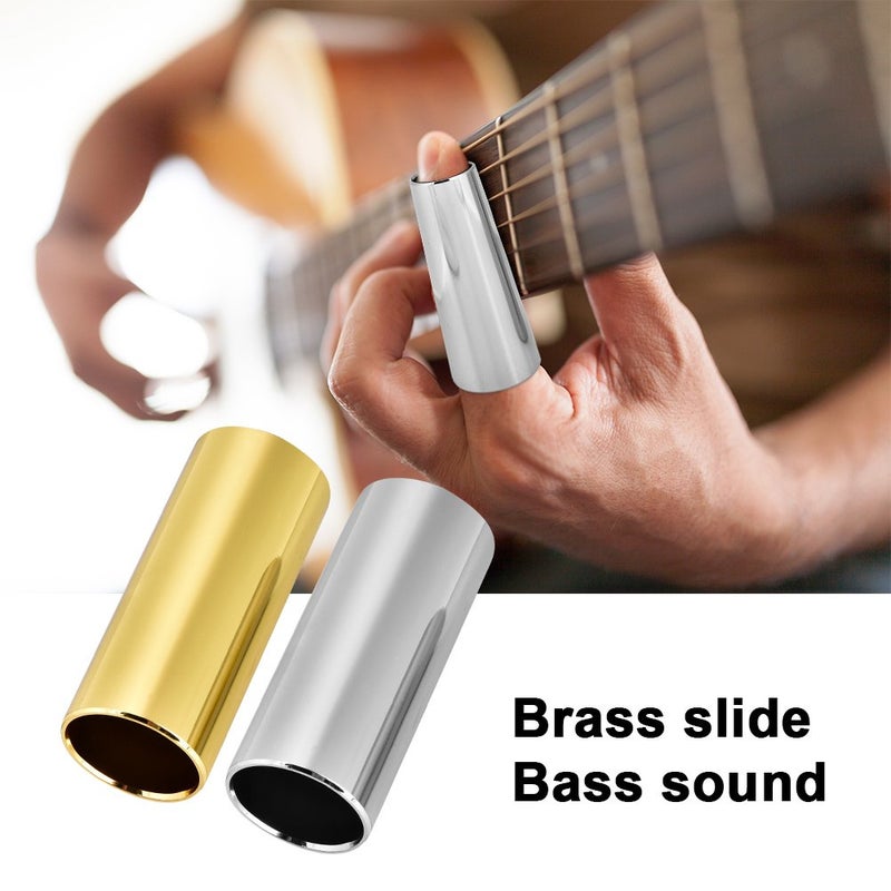 VGEBY 2Pcs Guitar Slide, Guitar Slides for Electric Brass Slide and Stainless Steel Slides for Guitar, Bass, Medium Performance Accessories Lap Steel Guitar Slide Lap Steel Guitar Slide - Image 3