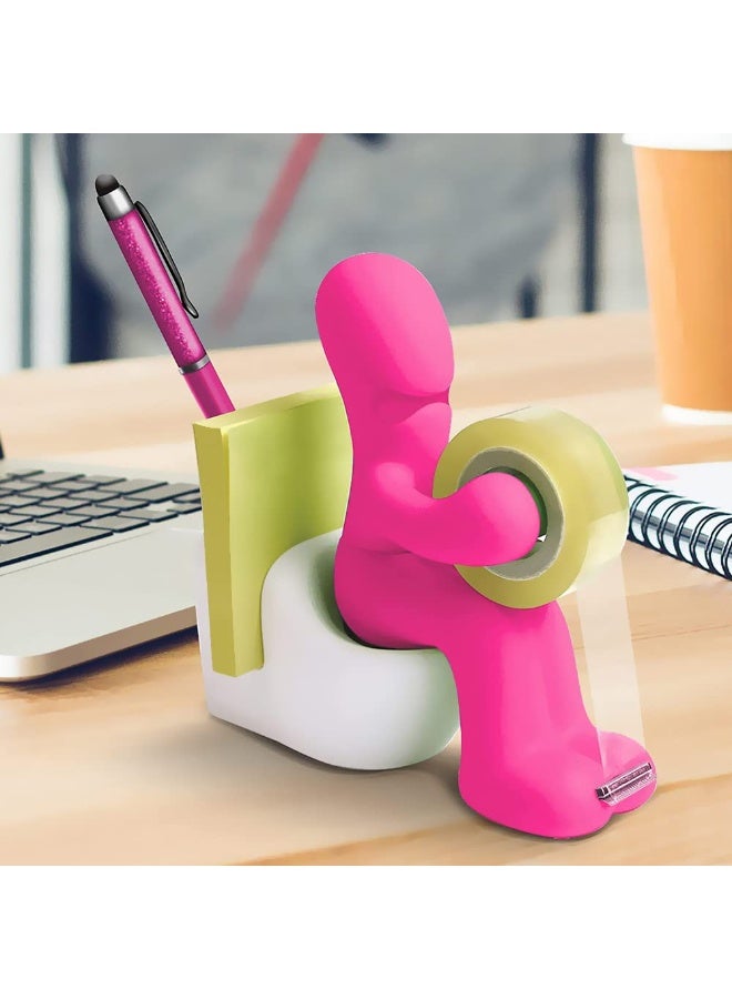 SOLARAE Tape Dispenser,Tape Supply Station, Funny Accessory for Office, Home or School, Fun Novelty Desk Tidy and Desktop Holder Includes Paper Clips, Ideal Present - Image 3