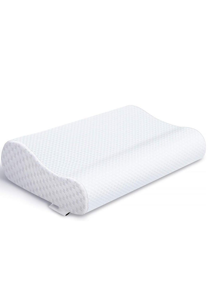 ELTRAZONE Home Memory Foam Pillows for Sleeping | Queen Size(48L X28W X9H CM) Orthopedic Pillow for Neck Pain | Contour Side Sleeper Pillows for Shoulder Pain Relief - (White), Firm - Image 1