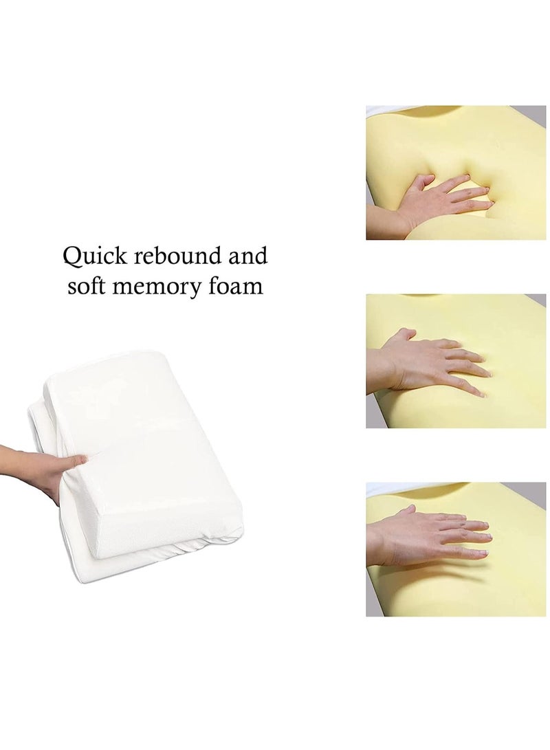 ELTRAZONE Home Memory Foam Pillows for Sleeping | Queen Size(48L X28W X9H CM) Orthopedic Pillow for Neck Pain | Contour Side Sleeper Pillows for Shoulder Pain Relief - (White), Firm - Image 5