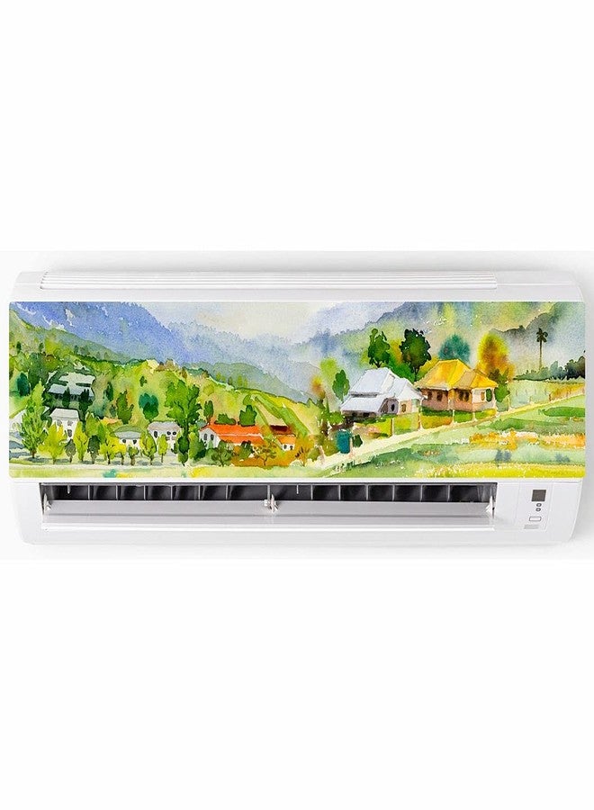 CVANU Most Beautiful Watercolor Village AC Sticker Vinyl PVC Size(90CM X 20CM) Multicolor - Image 2
