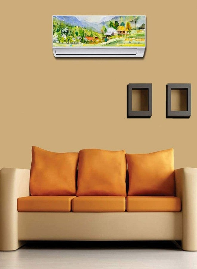 CVANU Most Beautiful Watercolor Village AC Sticker Vinyl PVC Size(90CM X 20CM) Multicolor - Image 3
