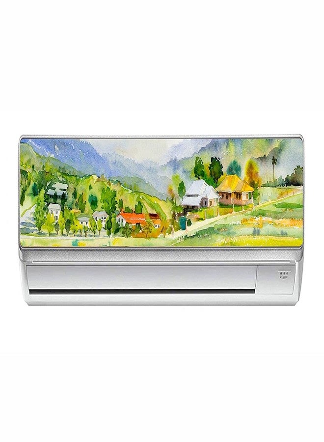 CVANU Most Beautiful Watercolor Village AC Sticker Vinyl PVC Size(90CM X 20CM) Multicolor - Image 1